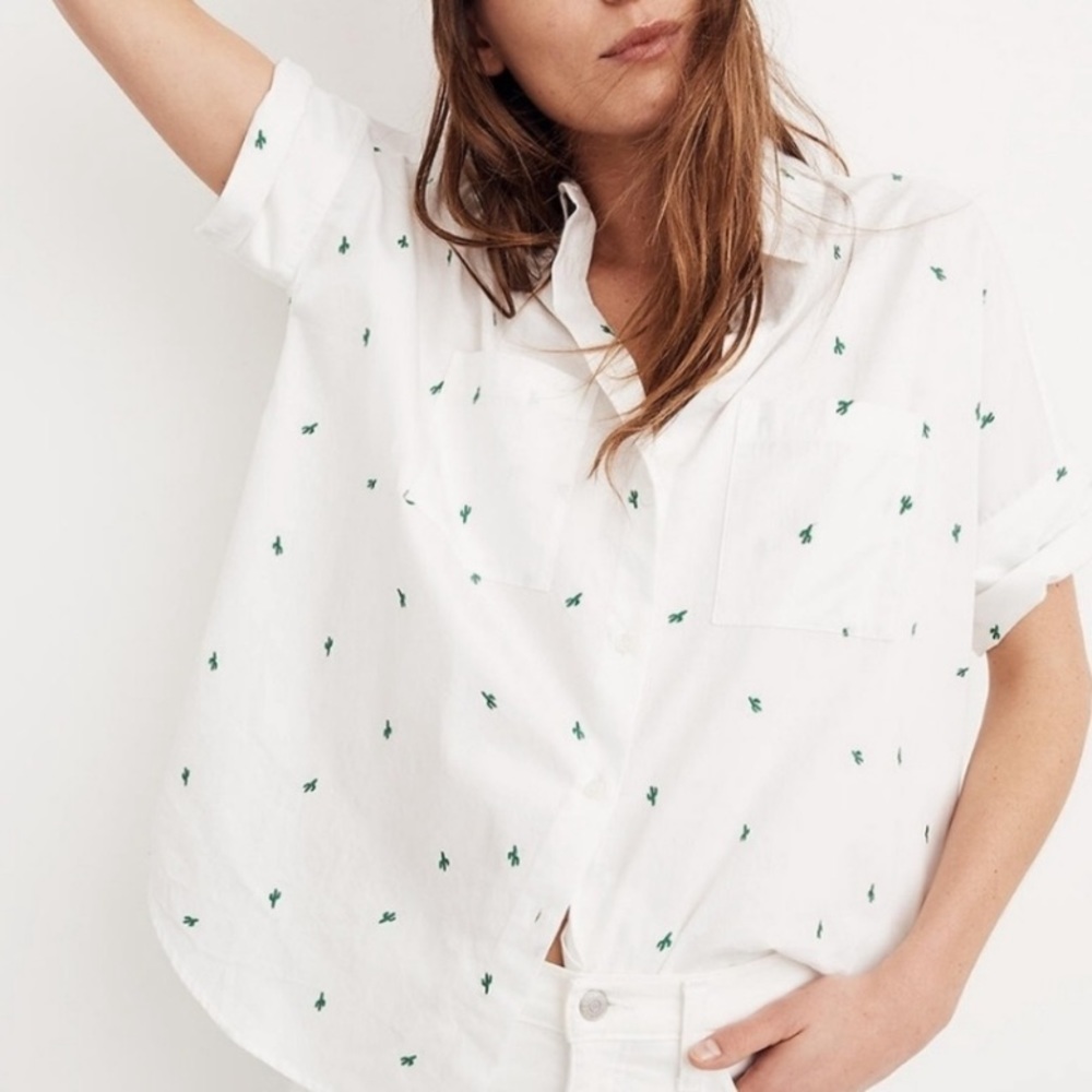 Madewell • NWT! •Embroidered Cactus Courier Shirt